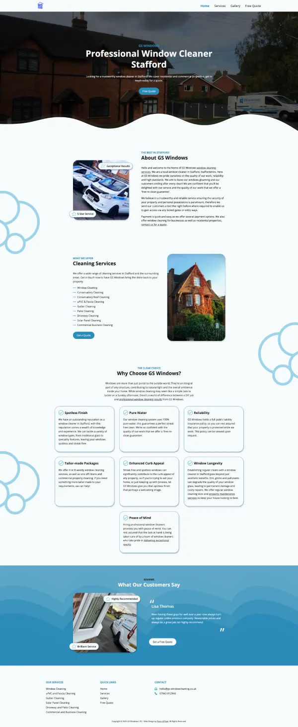 GS Windows web design by Piece of Pixel