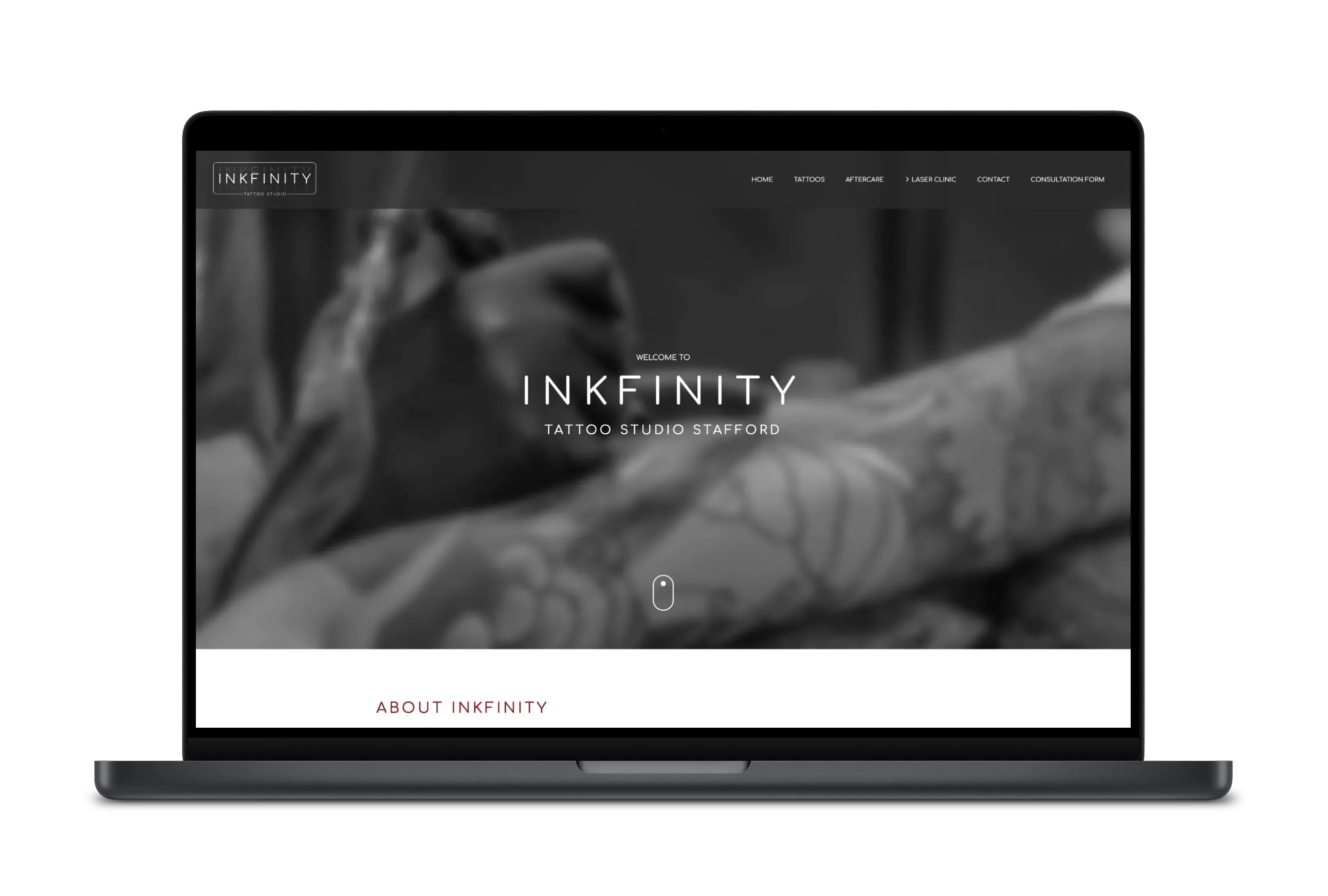 Inkfinity Tattoo Studio website by Piece of Pixel